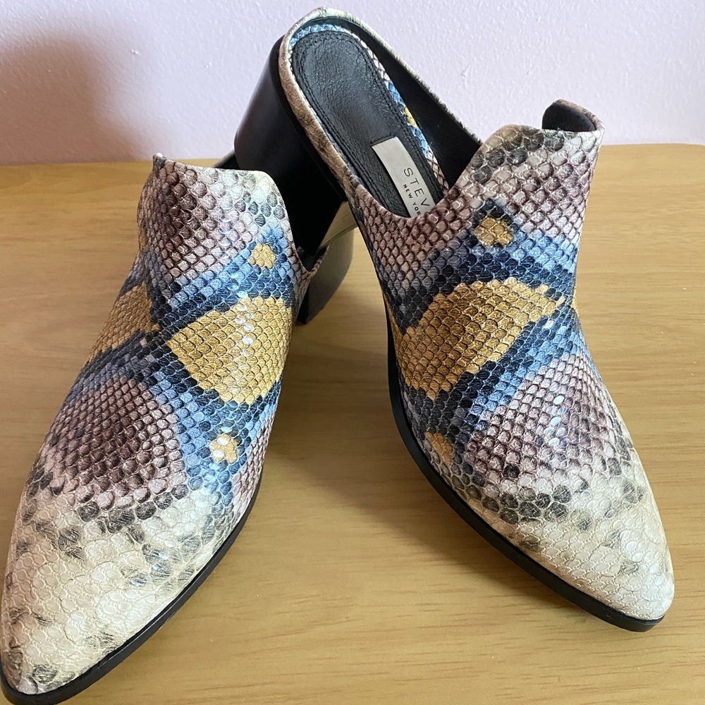Steven by Steve Madden Deandra Snakeskin Mules